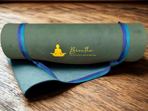 Sun Salutation Yoga Mat TPE Material; Exceptional Grip & Traction, Designed for stability, Anti-slip, Optimal Thickness & Size, Extra-long and wide (72” x 24”), Dual-Sided Non-Slip Texture, Lightweight and easy to roll, carry, or store—perfect for home, s
