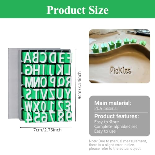 Alphabet Stamps Set for Clay Pottery - Polymer Clay Tools, Uppercase and Lowercase Alphabet Number Symbols Small Press Fondant Embosser DIY Cookie Stamps (Uppercase Alphabet & Numbers) - color: Uppercase Alphabet & Numbers