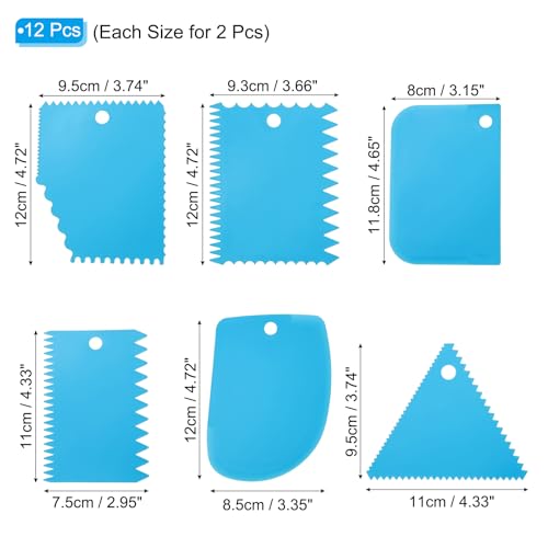 PATIKIL 12 Pcs Plastic Clay Scraper, 2 Set Pottery Tools Soft Carving Scraper Kit Clay Sculpting Tools Ceramics Cutter for Beginners Pottery Modeling, Blue - color: Blue