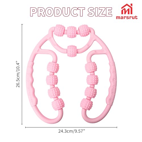 Cellulite Massage Roller, 12 Wheels Muscle Roller for Arm & Leg, Meridian Calf Ring Tool Stick with Circular Clamp, for Lymphatic Drainage, Anti-Cellulite Body Sculpting, Thigh Waist Foot Wrist Relief