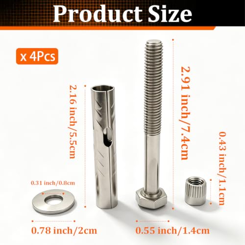Heavy Duty Fitness Workout Resistance Band Wall Anchor and Wall Anchor Screw Fittings Suitable for Strength Training Physical Exercises in Home Gyms - color: M8 Expansion Screws