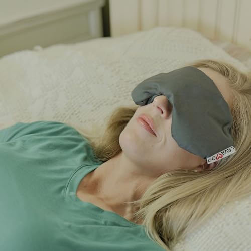 Lava Eye Mask | Lava Sand Weighted Heating & Cooling Pad | Strapless Eye Relief | Microwavable, Washable, & Odorless | Made by Lavayoo