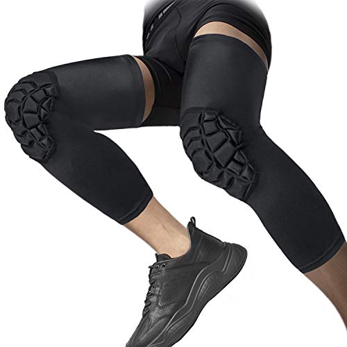 SZKANI Knee Pads Compression Leg Sleeve Knee Sleeve for All Sports Wrestling Protector Gear, 1 Pair of Knee Paded - color: Black_2 Pack, size: Small