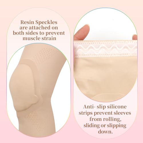 Ultra-thin Dance Knee Sleeves with Gel Pads for Dance, Ballet, Yoga, Cheerleading, Leg Sleeves for Girls,Gift Idea - size: Small