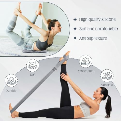 Yoga Blocks 2 Pack for Wrist Relief,Yoga Block with Knee Pads Strap - color: Gray
