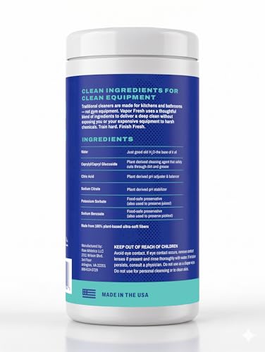 Vapor Fresh Fitness Equipment Cleaning Wipes, Unscented, 100ct, 6 Canisters - size: 100 Count (Pack of 6)