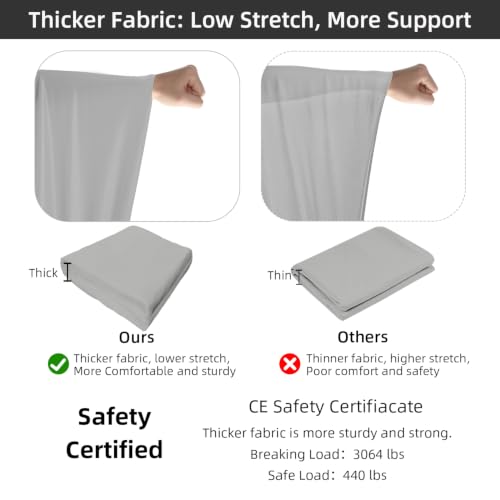 PRIOR FITNESS Pro Aerial Silks Kit, SGS&CE Certified, 9/15/20Yards | Thick Low Stretch 100% Nylon Fabric w/3126 lbs MBL, Eco-Friendly & Fade Resistant, W/Rigging Hardware, Solid Colors - color: Silver, size: L(20 Yards)