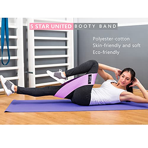 EnriQ Booty Bands Fabric Resistance Bands for Legs and Butt - Non Slip Cloth Hip Bands Elastic Workout Bands - Activate Glutes and Thighs - Made of Premium Elastic Fabric - color: Black grey purple