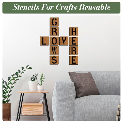 Letter Stencils for Crafts Reusable 42Pcs Number Stencils(2 Inch Font) | DIY Art Painting Stencil Furniture Decor Kit for Wood Embroidery Wall Silk Screen Journaling - color: 2 inch