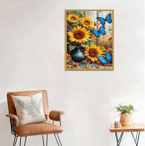 Diamond Art Kits for Adults,Sunflower Diamond Painting Kits 12x16in | Diamond Painting Kit - Sparkling Full Drill Design Perfect for Home Decor, Holiday Gifting, And Relaxing Crafting 12x16inch - color: DP03935