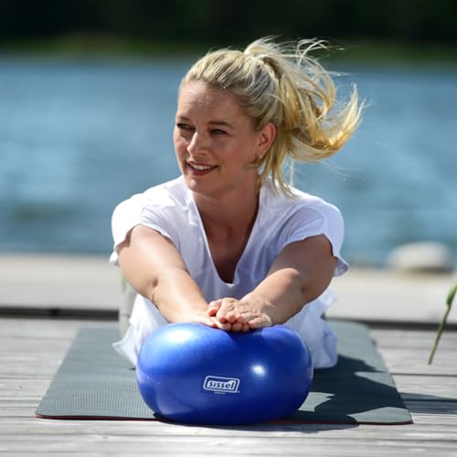 SISSEL Pilates Soft Ball Gray | 8.5 in | Phthalate- & Latex-Free PVC | for Deep Relaxation & Muscle Strengthening | 340 lbs Capacity | Includes Exercise Guide - color: Blue, size: 10"