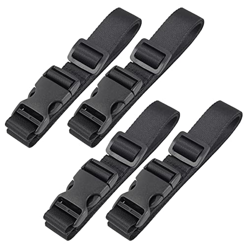 Vigorport Utility Straps Quick Release Nylon Backpack Accessory Bag Strap | Adjustable Nylon Travel Belt, Multi Purpose Compression Straps, Sleeping Bag Strap for Hiking, Travel, Outdoor Sports-4 Pack - color: Black, size: 1"W-48"L