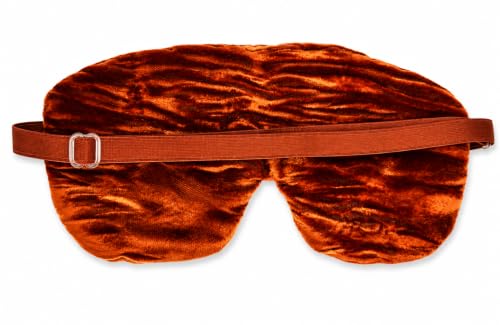 Handmade Opulence Yoga Eye Pillow - Weighted Flaxseed Fill, Lavender Aromatherapy, Satin & Velvet, Adjustable Strap - Ideal for Meditation & Restful Sleep - Copper - TEMFL-CP - color: Copper