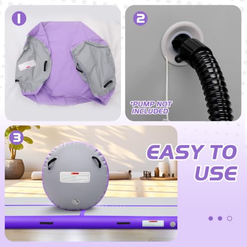 Inflatable Gymnastics Air Roller Barrel Purple 47x35inch - color: Purple, size: 47*35 Inch