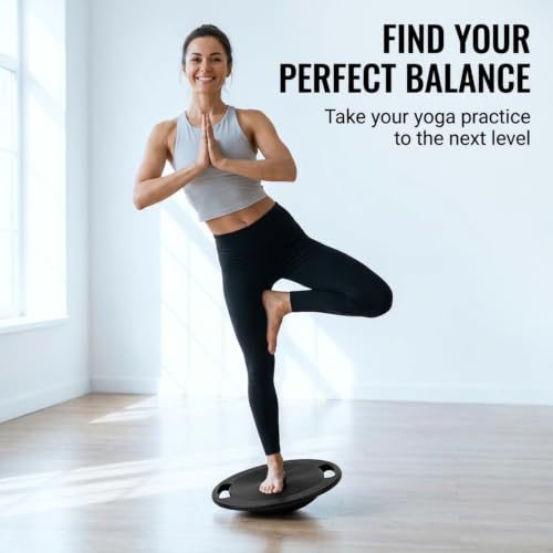 Wobble Balance Board for Exercise & Stability Training, Portable Balance Trainer with Handle, Eco-Friendly Construction, Non-Slip Surface for Core Workouts, Yoga & Home Fitness