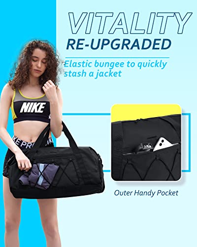BAGSMART Small Gym Bag with Shoe Compartment & Wet Pocket, Lightweight Sports Travel Duffel, Carry On Weekender Overnight, Water Resistant Sports Gym Tote for Swimming Yoga, Almond Oil - color: Almond Oil, size: 35L