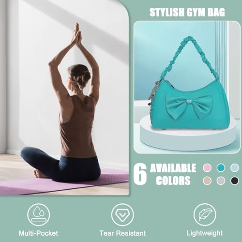 WOLT Gym Bag For Women, Yoga Mat Bag with Shoes Compartment, Wet Pocket and Water Bottle Pocket - color: Green