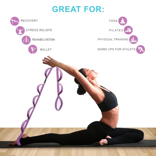 A AZURELIFE Flat Resistance Band Set (3 Pieces Total) Exercise Bands and Premium Stretch Strap with Loops