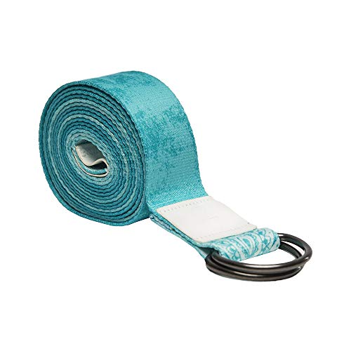 yogadesignlab | The Yoga Strap | Luxurious, Extra Long, Super Soft, Eco Printed | Studio Quality, Adjustable | Safely Stretch Further and Hold Longer | 8 ft Long - color: Mandala Turquoise, size: 8ft