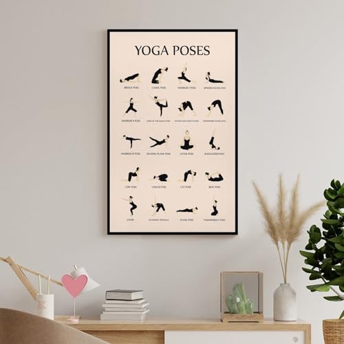 CYPGTBCK Yoga Poster for Beginners Home Gym Workout Poster Decorative Painting Canvas Wall Art Living Room Posters Bedroom Painting 12x18inch(30x45cm) - size: 18"L x 12"W