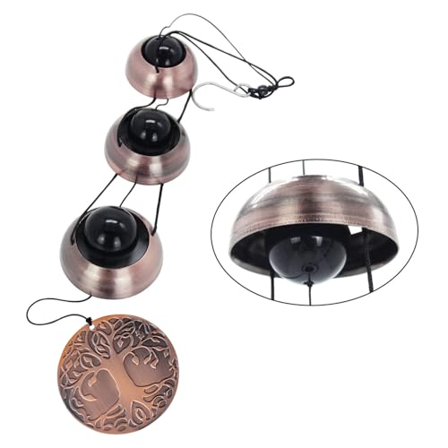 Tree of Life Bell Wind Chimes for Outside, Red Copper Temple - size: F-Tree