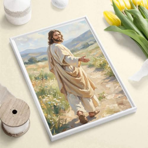 Diamond Art Kits for Adults, Jesus Diamond Art Painting Kits for Adults | Religious Jesus Christian Stress Relief Full Round Drill Heartfelt Gift Strong Adhesive Wall Decor HD Canva11.8x15.7in30x40cm - color: Jesus 2