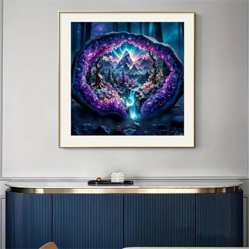 SHICERNHJ 5D Diamond Painting Kits for Adults,Crystal Forest Landscape Diamond Art Kits for Beginner,DIY Full Round Drill Diamond Dot with Gem Art Kits for Adults Home Wall Decor 14x14 Inch - color: SH072