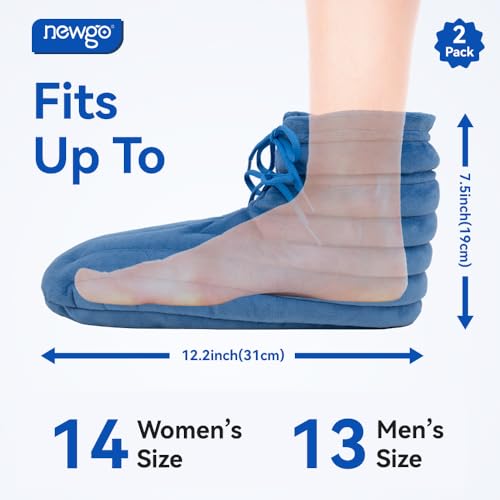 NEWGO Bundle of Microwave Heating Pad for Face and Microwave Booties Wrap Blue