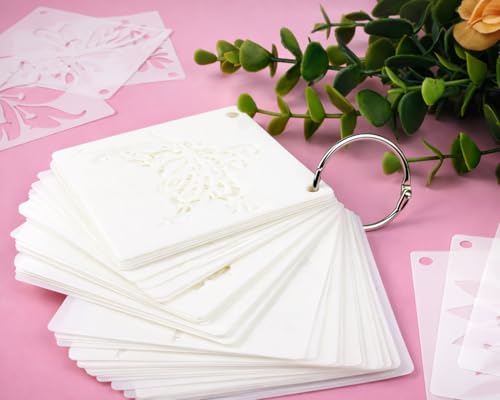 80Pcs Reusable Stencils for Painting Set, 3 Inch Botanical Flower Bird Butterfly Painting Templates for DIY Art Decor Classroom Projects