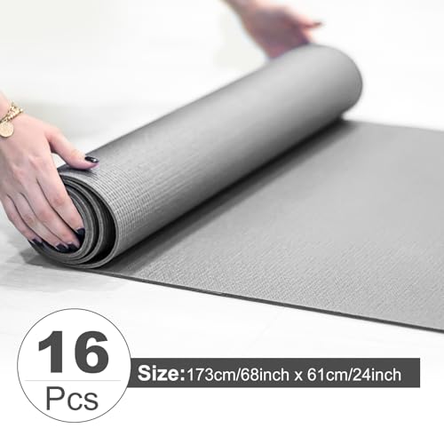Funtery 3 mm Thin Yoga Mats Bulk, 68 x 24 in - color: Grey