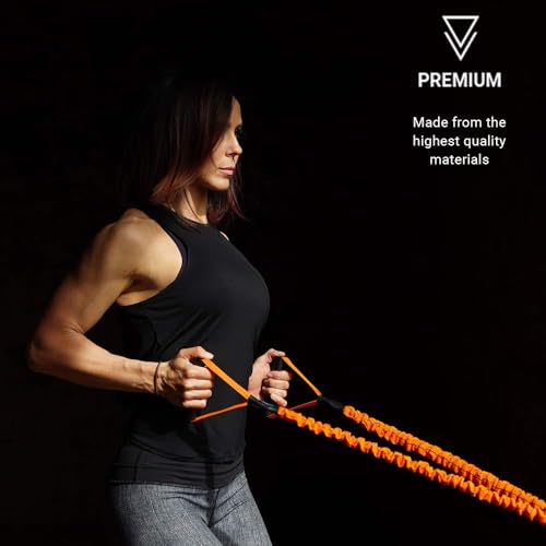 Stroops Slastix Toner Resistance Bands with Handles | Safe Sleeve Exercise Bands for Strength Training, Full Body Workouts, and Home Gym Fitness - color: Black, size: Light Resistance - 15 lbs.