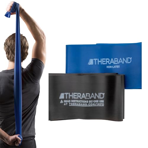 THERABAND Resistance Bands Set, Elastic Bands for Exercise & Physical Therapy, Strength Training for Upper & Lower Body Fitness - size: Advanced Set – 2 Pack, style: Non-Latex