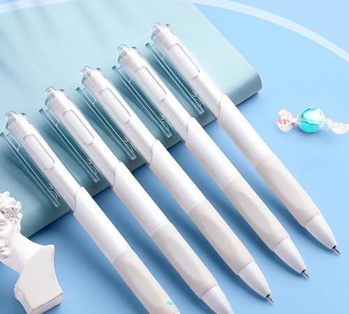 18 Pcs Fine Point Pressing Pens, 0.5mm Black Ink White Gel Pens for Office, Study, Gift and Home Supplies (18)