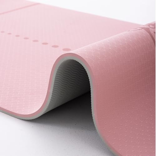 Pink Non Slip Yoga Mat Thick Exercise Mat for Yoga Pilates Meditation Yoga Mats Yogamat Ideal for Home Gym and Fitness Training - size: 72"x24"x1/4"