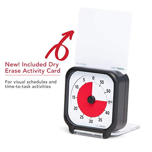 Time Timer 3 inch Visual Timer — 60 Minute Kids Desk Countdown Clock with Dry Erase Activity Card and Desktop App Access — for Kids Classroom, Homeschool Study Tool, Task Reminder, Home and Kitchen - color: Charcoal & Red