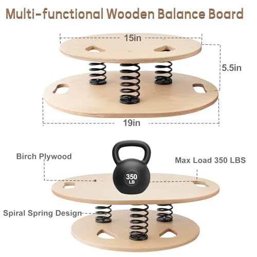 Balance Board & Wobble Board with Spring System,Proprioception Trainer for Physical Therapy,Rehabilitation, Posture & Coordination,Balance Board for Adults,Seniors & Kids
