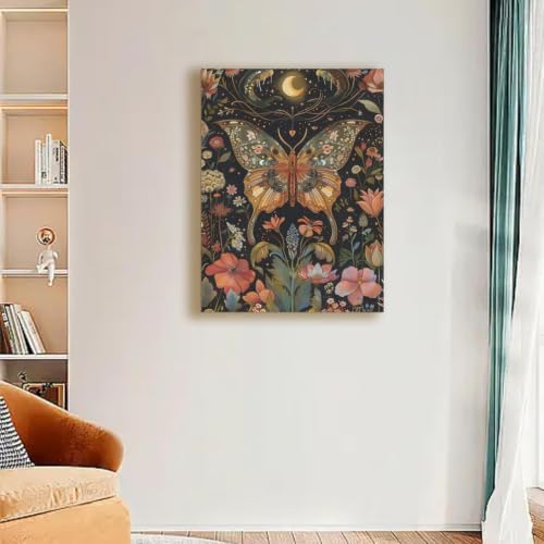Diamond Art Kits for Adults,Moon Butterfly Diamond Painting Kits 12X16In | 5D Diamond Art Paintings for Beginners,Round Full Drill Diamond Dot Tools Kit,Extra Diamonds,Stress Relief Craft,DIY Gift - color: Butterfly-B19338
