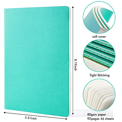 36 Pack Soft Cover Journal Bulk, Feela Lined Blank Travel Journal for Women Men Writing, Notebooks College Ruled for Work, Note Taking Notebook School Business Supplies, 8.2” x 5.5”, A5, Emerald - color: 36 Emerald