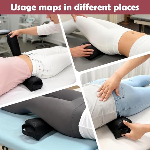 LILXIU 2 PCS Pelvic Blocks Sacral Wedge with Non Slip Bottom & Handle, Pelvic Block for Pelvic Positioning Support, Physical Therapy Positioning Wedges, Black