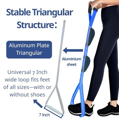 Leg Lifter for After Hip Replacement & Knee Surgery Recovery - Rigid Leg Lifter with Large Foot Loop, Elderly Mobility Aid, Post-Surgery Assist Device, After Surgery Must Haves. (Blue) - color: Blue