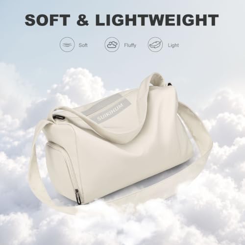 Womens Mini Gym Bag with Shoe Compartment 20L, Cream - color: Cream