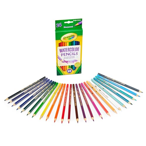 Crayola Watercolor Colored Pencils (24ct), Watercolor Paint Alternative, Watercolor Pencil Set for Kids, Art Supplies, Gift for Kids, 3+ | Pencil Set for Kids, Art Supplies, Gift for Kids, 3+