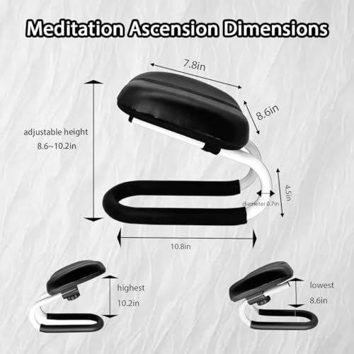 Meditation Bench,Adjustable Metal Kneeling Chair,Non-Slip Meditation Chair with Cushion,Ergonomic Meditation Chairs or Yoga Stool, Seiza Chairs for meditations, Home Studios, Yoga Rooms.
