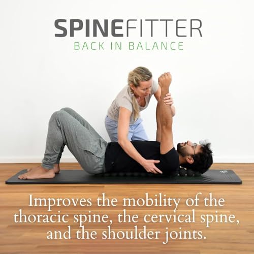 SISSEL SPINEFITTER | 등 및 균형을 위한 마사지 장치 | 긴장 및 막힘 완화 등 트레이너 | 필라테스 및 요가에 이상적 | 척추 이완 | 가정 및 전문가용 (블랙) - color: 블랙.
