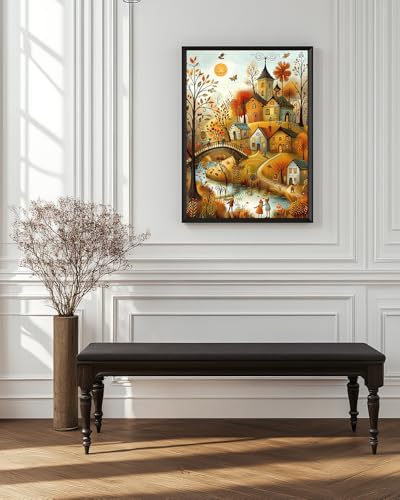 Fall Landscape Diamond Art Kits for Adults, Easy Crafts 5D Diamond Painting Dot Kit for Adult Beginners, Autumn DIY Round Dots Full Drill Diamonds Paintings Arts for Home Wall Decor Gifts 12X16 Inch - color: C19