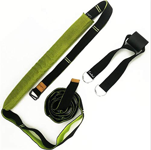 Yoga Fitness Stretching Strap, Door Flexibility Stretching Strap, Improve Leg Waist Back Flexibility Back Bend Assist Trainer, for Rehab Pilates Ballet Dance Cheerleading Splits Gymnastics - color: green
