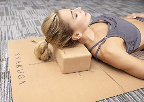Cork Yoga Block 2 Pack for Pilates 9"x6"x4" Non-Slip & High Density | Eco-Friendly Natural Cork Block for Pilates, Meditation, Fitness and Stretching Supportive & Flexible to Improve Pose Balance