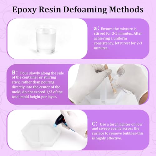 Epoxy Resin Kit with Light for Beginners, DIY Crafts for Adults Women | Clear Resin kit with Silicone Mold for Starters DIY Arts & Crafts for Adults, DIY Creations, Ornament, Flowers, Decorations