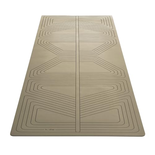 agoy PRO+ WARRIOR - Premium Non-Slip Yoga Mat – Eco-Conscious Design - PU Mat With Wet/Dry Grip+ - Focus Alignment - Lazer-Etched Technology - A Portable Standard Size Mat for All Styles of Yoga - color: TAUPE