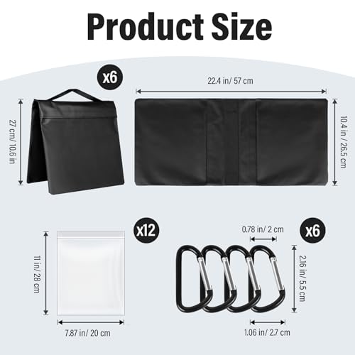 6 Pack Sandbag for Weight, Heavy Duty Sandbags,Empty Sandbag,No Sand - size: 6 PCS